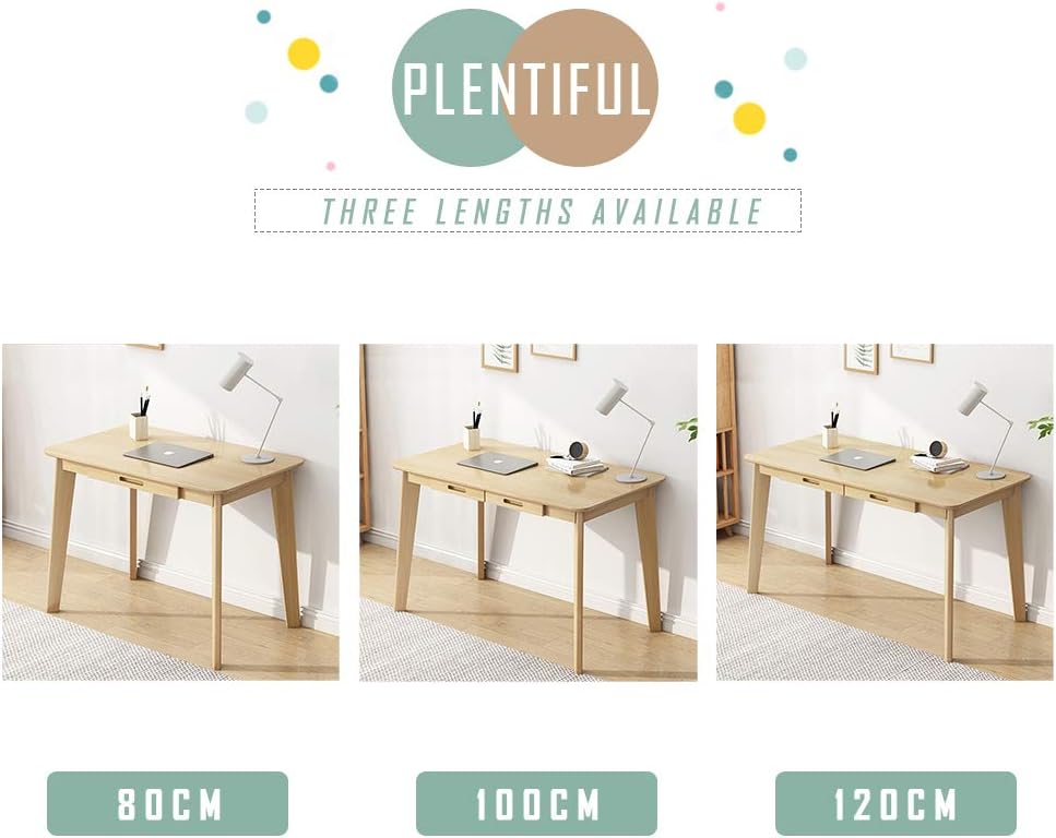 IOTXY Solid Wood Writing Desk - Home Office Laptop Computer Table, Walnut