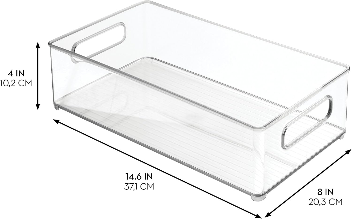 iDesign Stackable Fridge Bin | Storage Bin for Freezer or Pantry Organization, Clear, Made in USA