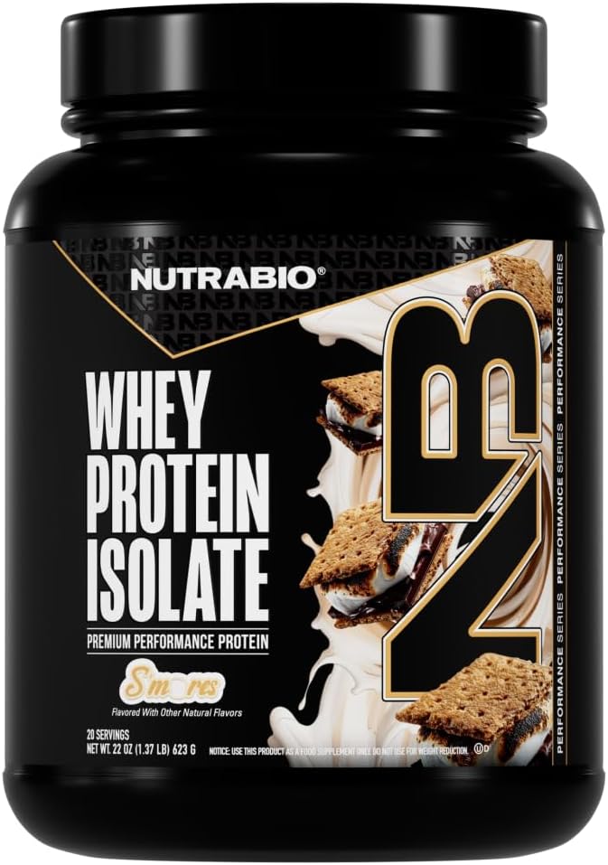 NutraBio 100% Whey Protein Isolate Protein Powder, 25g Protein with Complete Amino Acid Profile, Non-GMO, Soy & Gluten Free, Low Carb, Low Calorie Whey Protein Powder, Raw Unflavored, 20 Servings