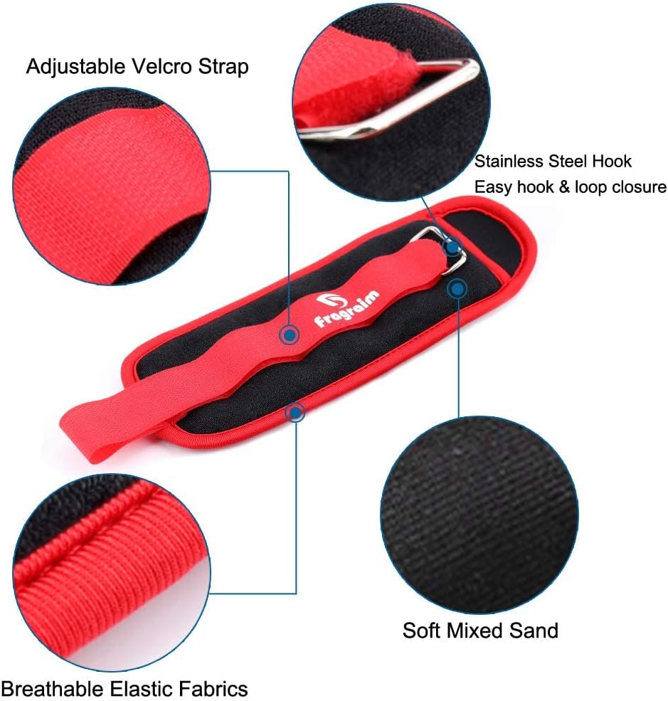Ankle Weights for Women, Men and Kids - 1/2/3/4/6/8/10/12/15/20 LBS 1 Pair Strength Training Wrist/Leg/Arm Weight with Adjustable Strap for Jogging