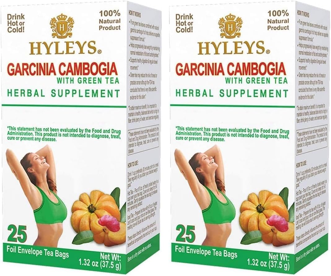 HYLEYS Tea Garcinia Cambogia Green Tea 5 Flavors Assortment - 25 Tea Bags