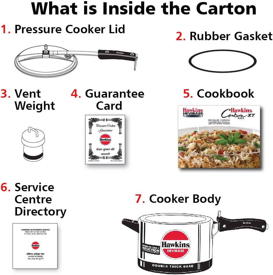 Hawkins Aluminium 5 Litre Hevibase Pressure Cooker, Induction Inner Lid Cooker, Silver (Ih50)
