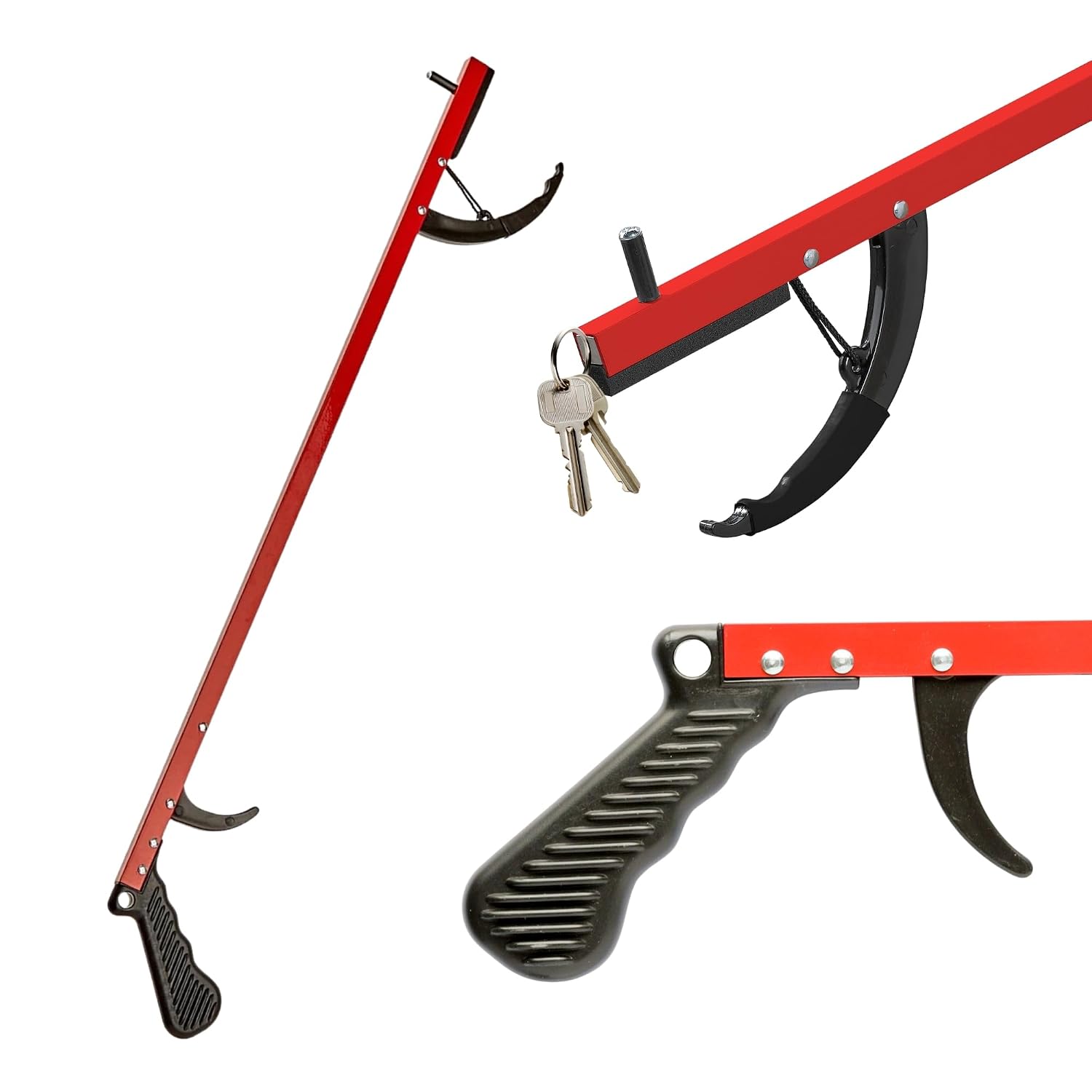 Sammons Preston Reacher, 32" Grabber Tool for Seniors, Magnetic Tip, Silver | Lightweight grabber reacher tool with magnetic tip, ergonomic grip and claw jaw, a reaching aid for seniors