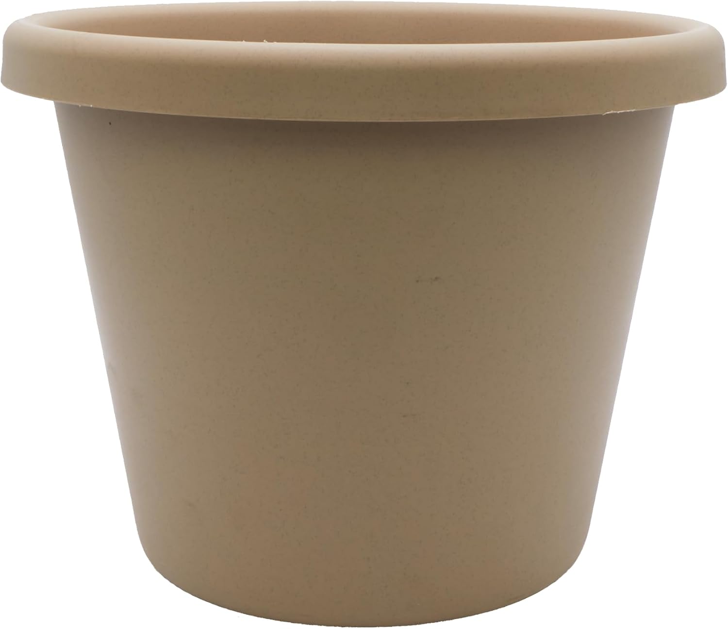 The HC Companies Classic Round Plastic Plant Pot w/Rolled Rim - Lightweight & UV Resistant Flower Pot for Herbs & More - Outdoor & Indoor Plant Pots w/Drainage (15.5 inch Warm Gray, Pack of 1)