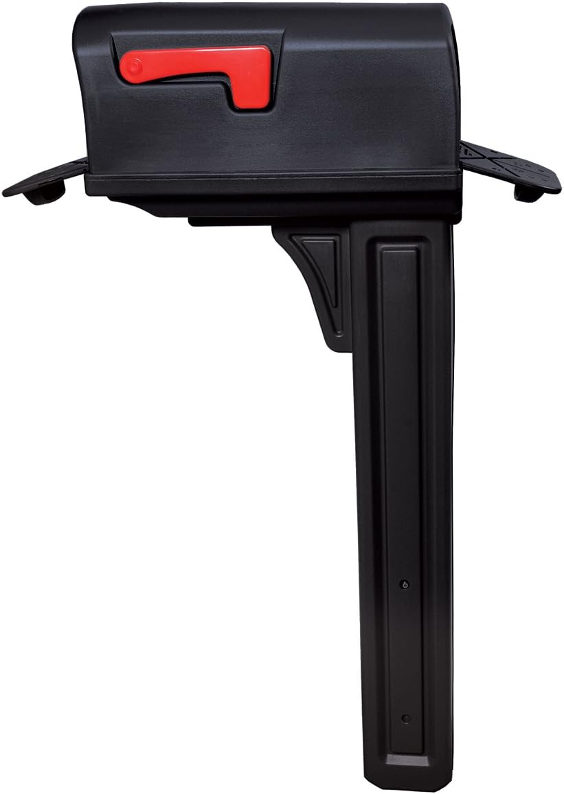 Gibraltar Mailboxes Classic Medium Capacity Double-Walled Plastic Mocha, All-In-One Mailbox & Post Combo Kit, GCL10000M,large