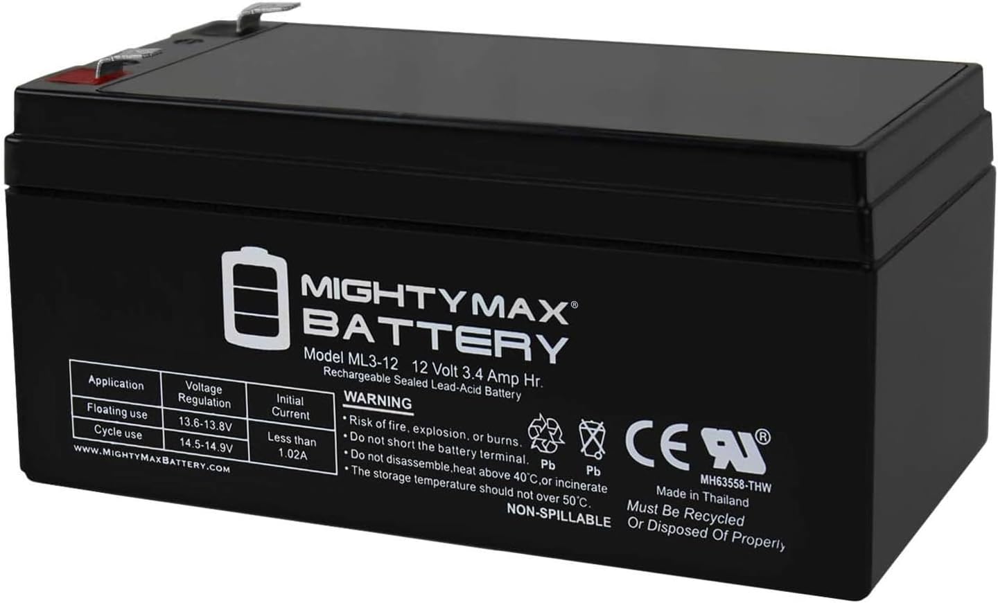 Mighty Max Battery ML3-12 Replacement for Toro Lawn Mower # 106-8397 BATTERY-12V 3.4Ah