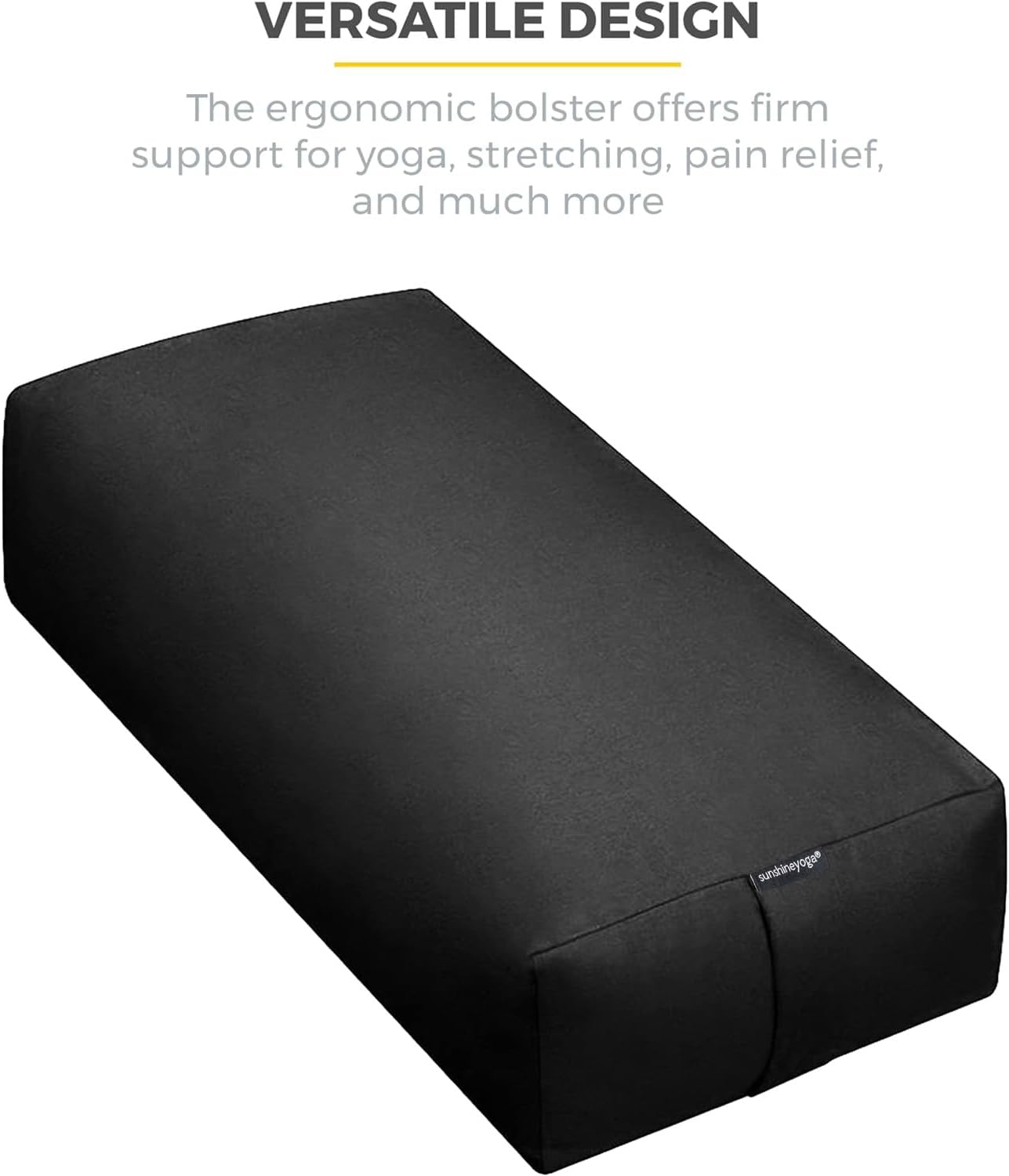 Firm Large Yoga Bolster, 24x12x6in