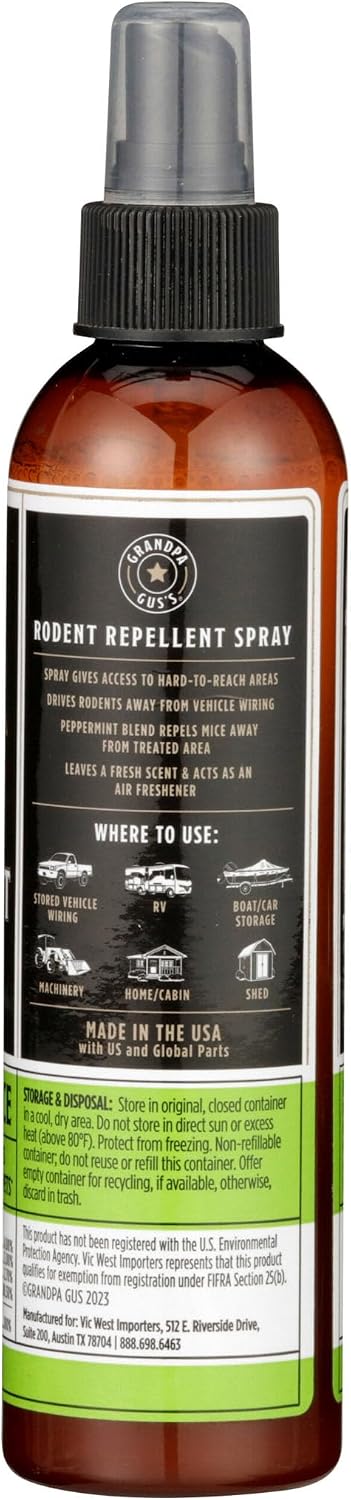 Grandpa Gus's Rodent Repellent Spray, Natural Peppermint Oil, 16 Fl Oz