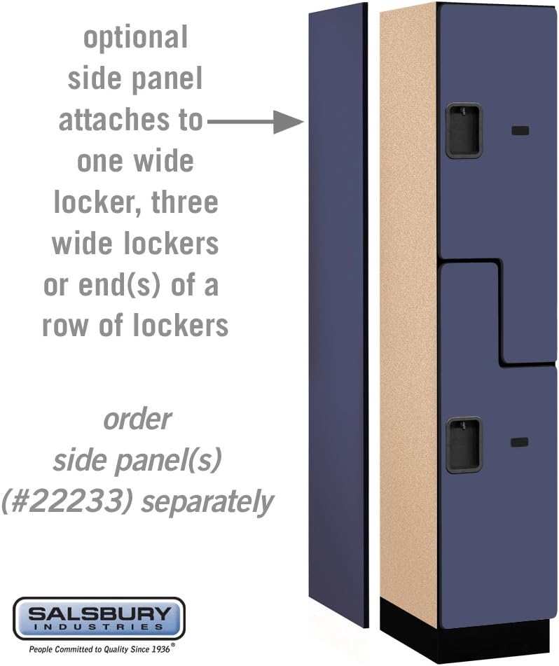 Salsbury Industries 2-Tier S-Style Extra Wide Designer Wood Locker with One Wide Storage Unit, 6-Feet High by 18-Inch Deep, Mahogany