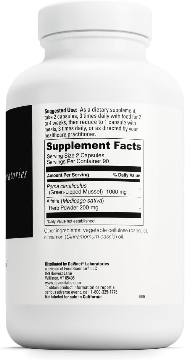 DAVINCI Labs Perna - Helps Support Joint Health with New Zealand Green Mussel, a Source of Omega-3, 6, 9 Fatty Acids