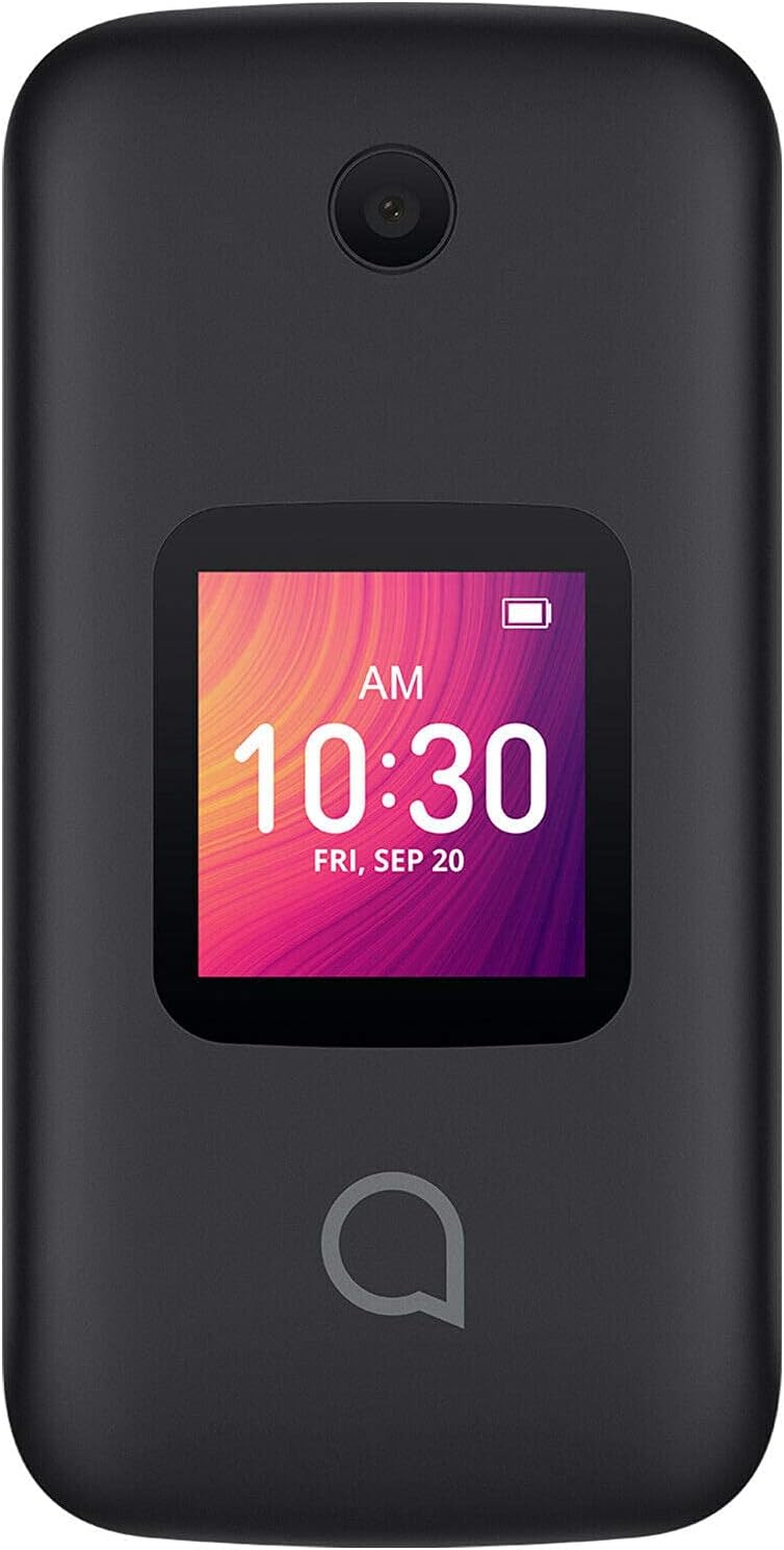 Alcatel GO FLIP 3 Black 4GB 4052W (GSM Unlocked) Flip Phone - For Senior Easy Use (Renewed)