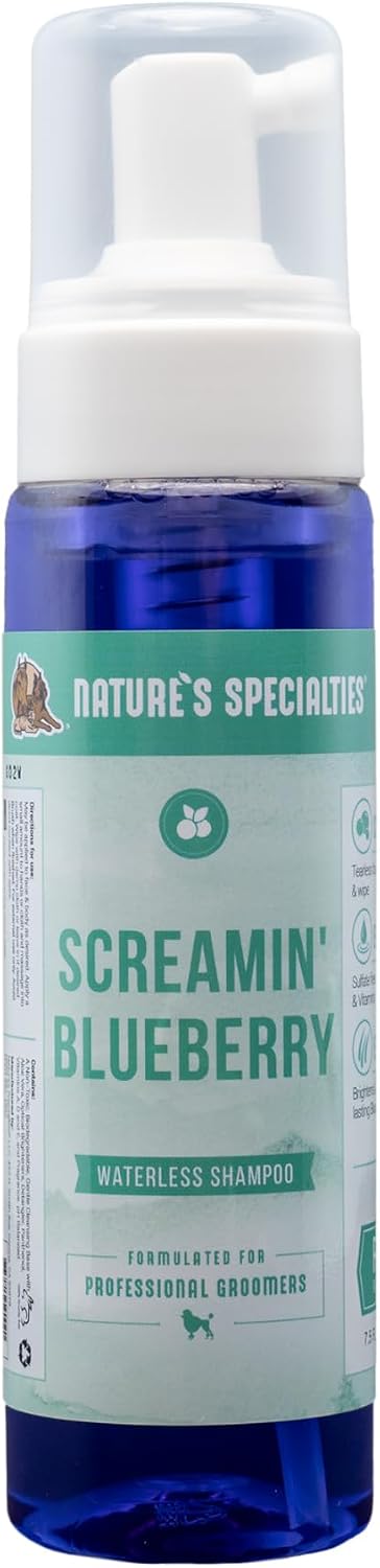 Nature's Specialties Screamin' Blueberry Dog Gentle Facial Wash for Pets, Natural Choice of Professional Groomers, Optical Brightener, Made in USA