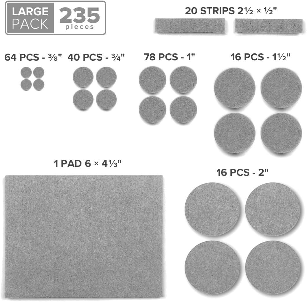 Felt Furniture Pads X-PROTECTOR 133 PCS Premium Furniture Pads - Felt Pads | Furniture Feet Wood Floor Protectors - Protect Your Hardwood & Laminate Flooring! Brown and Beige
