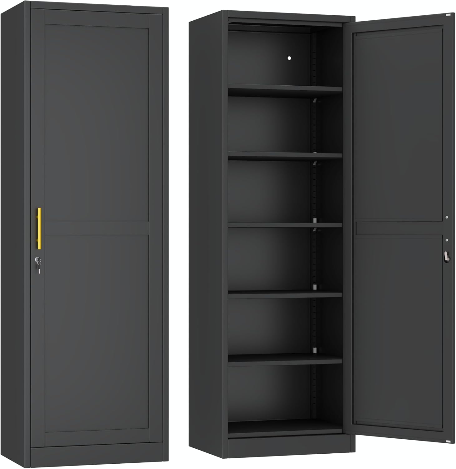 Ckzbx Tall Narrow Storage Cabinet 66.93" H Tall Bathroom Cabinet Metal Pantry Cabinets, 4 Adjustable Shelves for Kitchen, Home Office, Living Room, Dinning Room (20 inches Wide White)