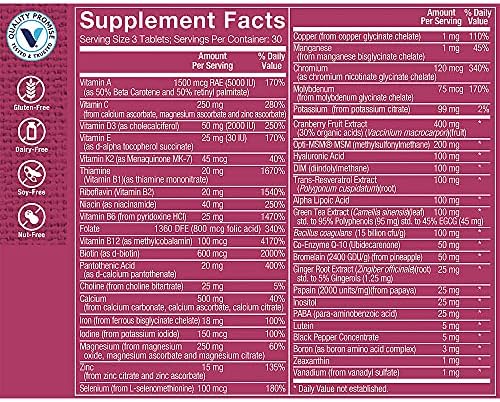 The Vitamin Shoppe Brand Ultimate Woman's Gold Multivitamin, 90 Tablets | Women’s Multivitamin with Iron, B Vitamins & Vitamin D3 for Energy Production, Bone & Immune Health Support, Gluten Free