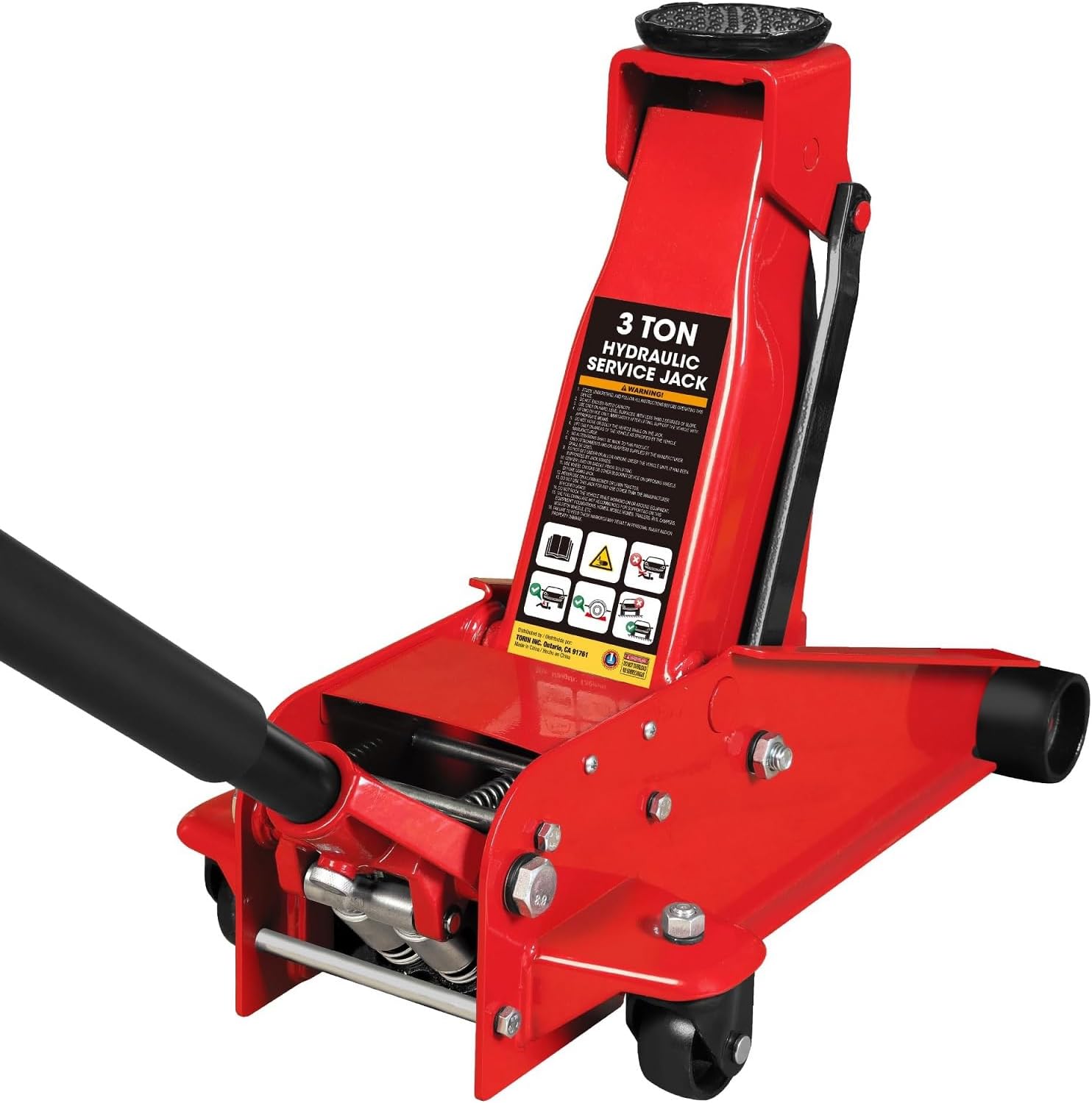 BIG RED AT84007R Torin Hydraulic Low Profile Service/Floor Jack with Dual Piston Quick Lift Pump, 4 Ton (8,000 lb) Capacity, Red