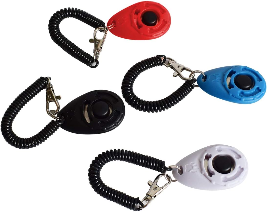 Ruconla- 4 Pack Dog Training Clicker with Wrist Strap, Pet Training Clicker Set