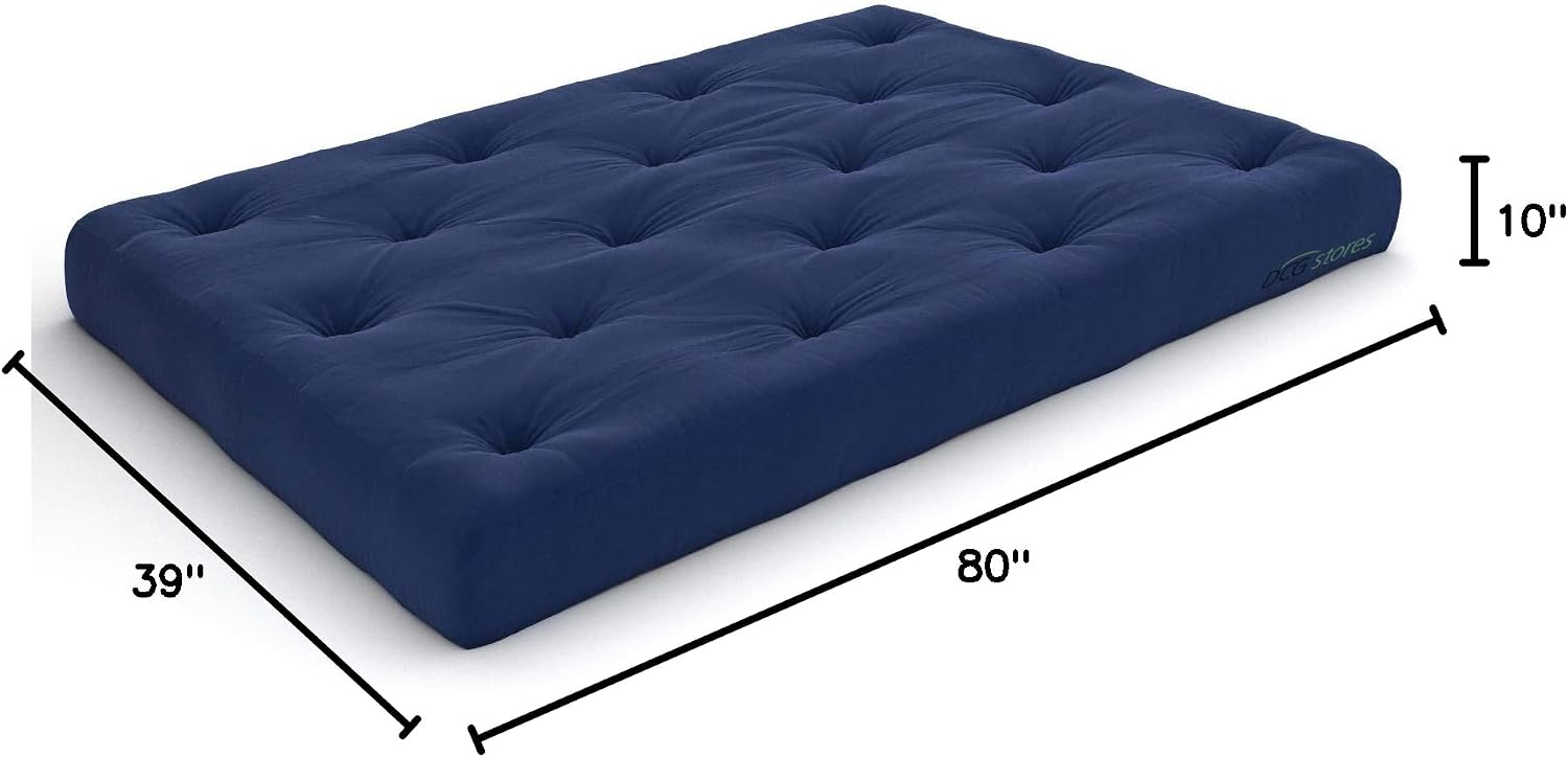 Nirvana Futons Plush, Comfortable 8-Inch Full Futon Mattress, Microfiber Fudge - Made in USA