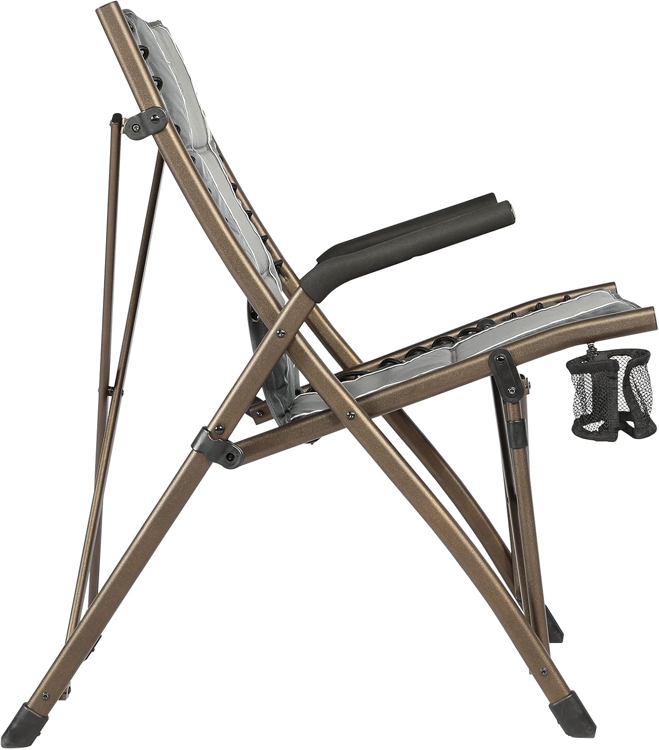 Timber Ridge Bungee Folding Camping Chairs for Adults Supports 300lbs, Grey