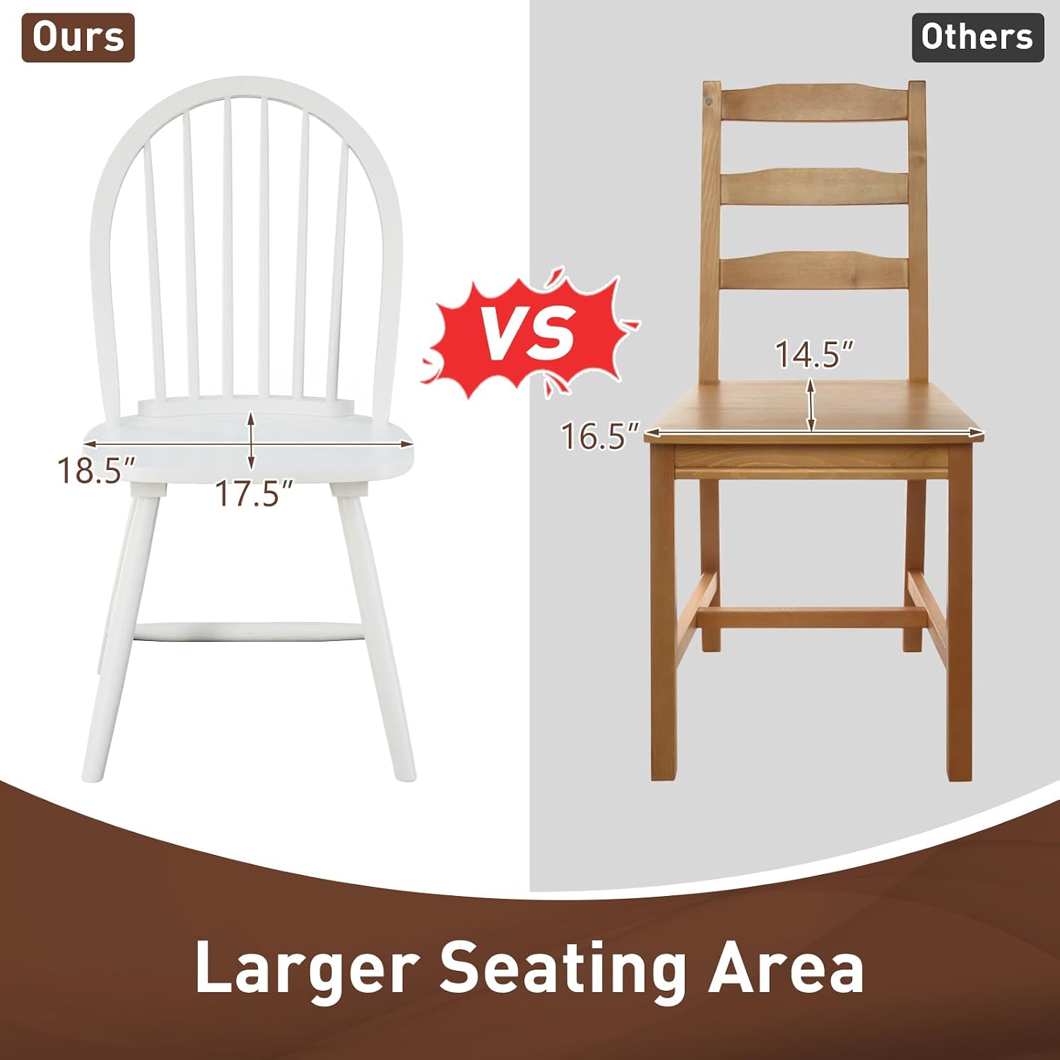 GIANTEX Wood Dining Chairs Set of 4, Windsor Chairs with Solid Wood Legs, High Spindle Back, H-Shaped Crossbars