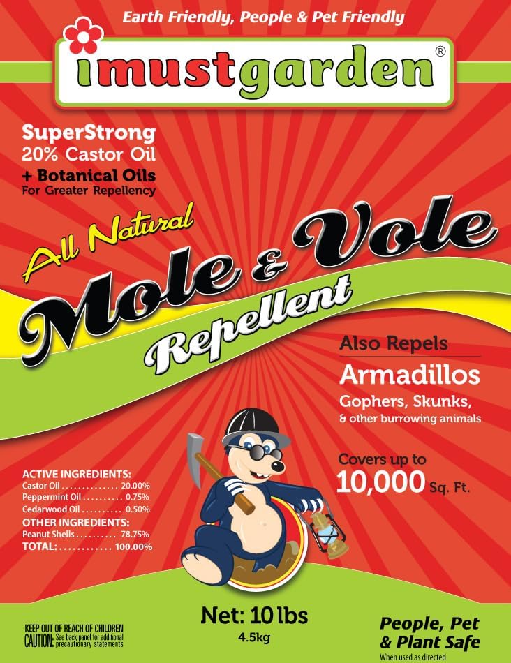 I Must Garden Mole & Vole Repellent: Professional Strength - Natural - 10lb