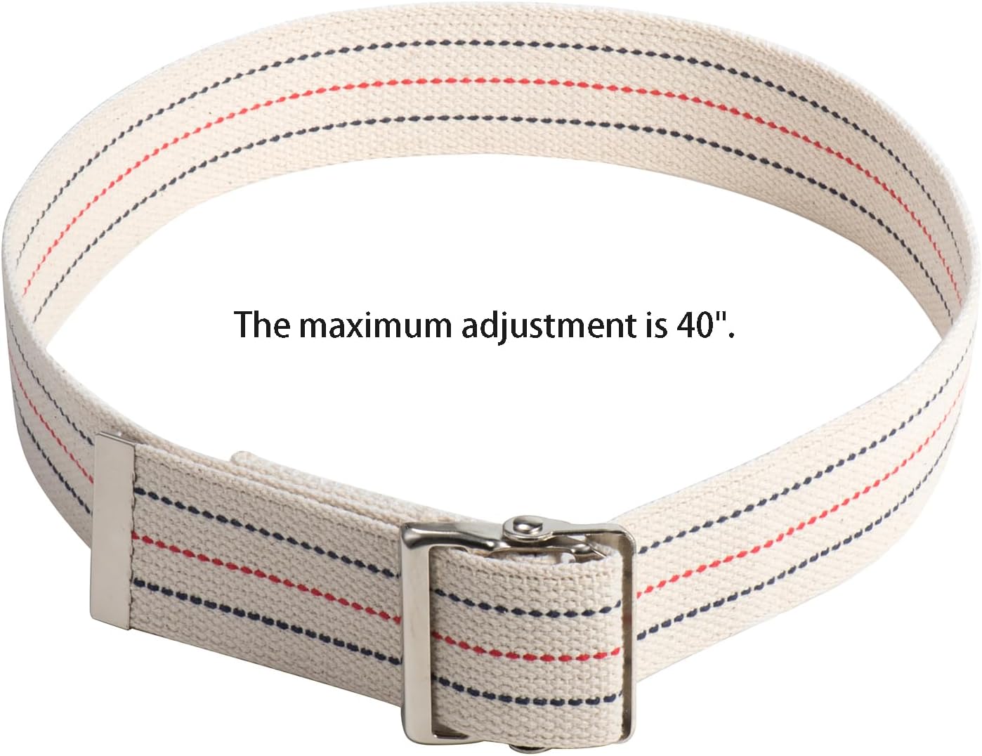 COW&COW Transfer and Gait Belt with Metal Buckle - Transfer Walking and Standing Assist Aid for Caregiver Nurse Therapist 2 inches (Beige with Stripes, 60")