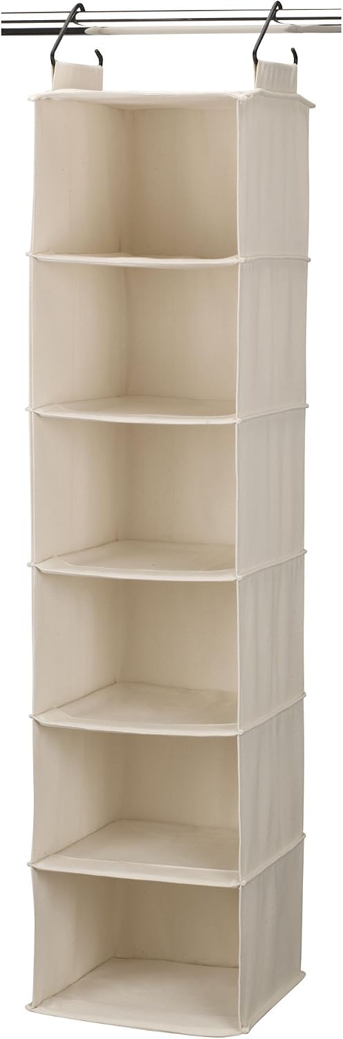 Household Essentials Canvas Sweater Storage Bags, 2-Pack, Breathable Cotton, Under-Bed Zippered Storage with Clear Top Window, Stackable, Cedar Insert Compatible (Not Included), Natural