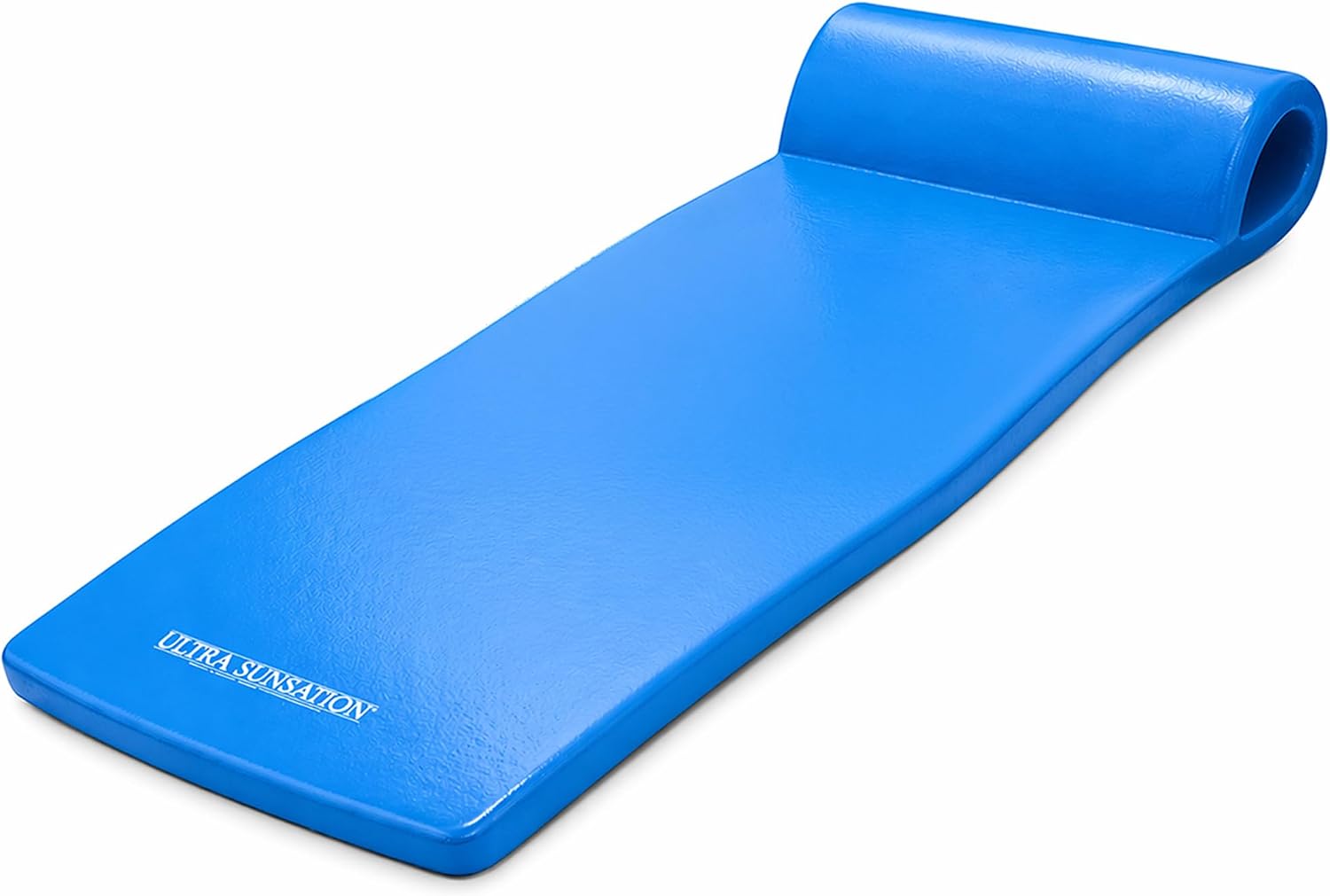 TRC Recreation Ultra Sunsation 2.5” Thick Vinyl Coated Foam Swimming Pool Float Mat Adult Lounger with Built-in Roll Pillow