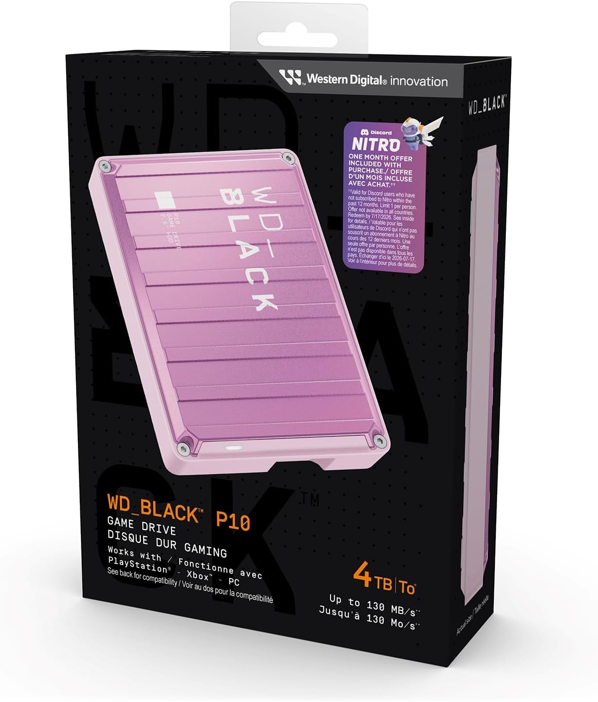 WD_BLACK 4TB P10 Game Drive, Portable External Hard Drive, Works with Playstation, Xbox, & PC - WDBA3A0040BBK-WESN