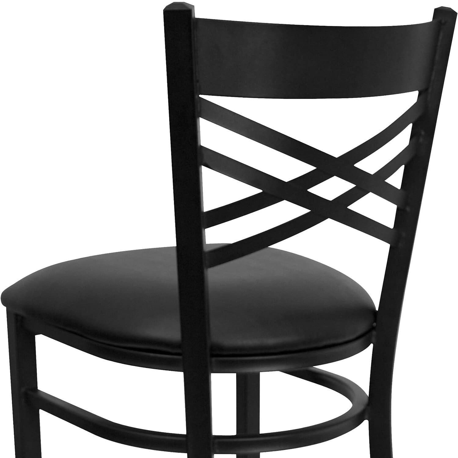 Flash Furniture Hercules Metal Restaurant Barstool, Black | X Back Style, Vinyl Upholstery, Durable Construction, Commercial Use