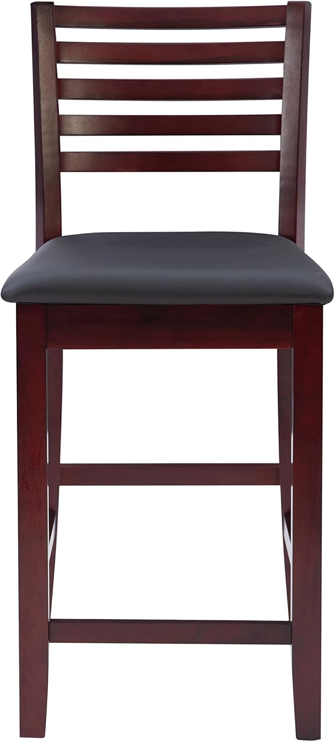 Linon Triena Collection Ladder Counter 24 Stool, 17"W x 20"D x 37"H, Espresso