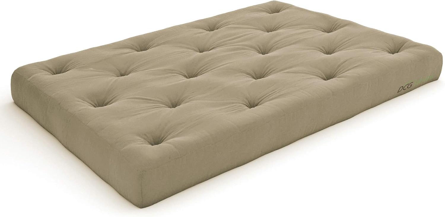 Nirvana Futons Plush, Comfortable 8-Inch Full Futon Mattress, Microfiber Fudge - Made in USA