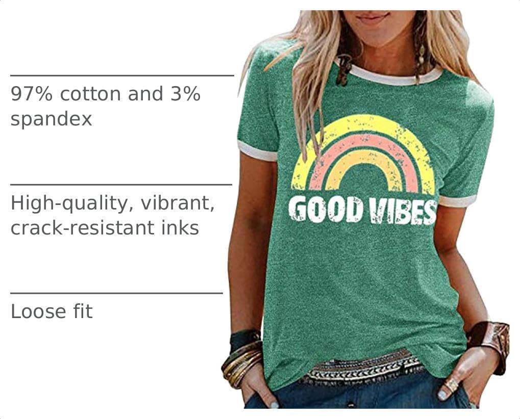 YEXIPO Graphic Tees for Women Short Sleeve Summer Tops Casual Cute T Shirts