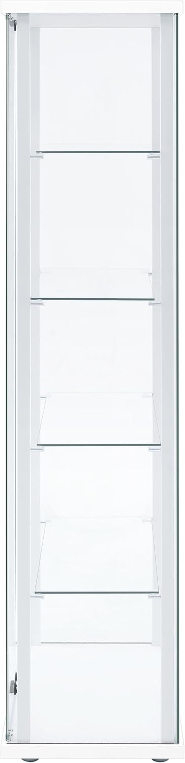 Coaster Home Furnishings - Delphinium - Glass - 4-Shelf Curio Cabinet with Wood Top and Base, Two Doors, and Chrome Hardware - Living Room - 64-Inch - Black - 950170
