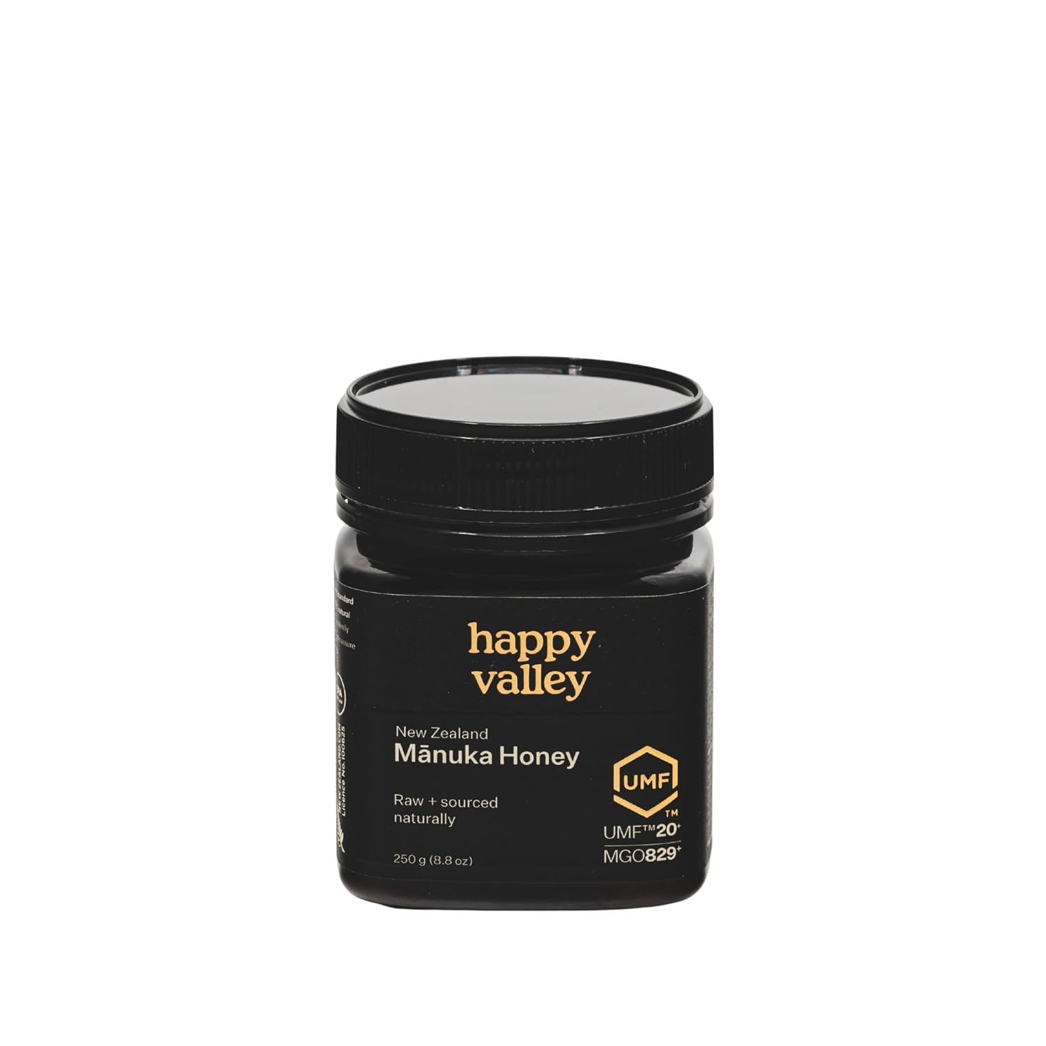 Happy Valley UMF 20+ Mānuka Honey, MGO 829+, Rare High-Grade Raw New Zealand Honey, Superfood for Immune and Digestive Support, UMF Certified
