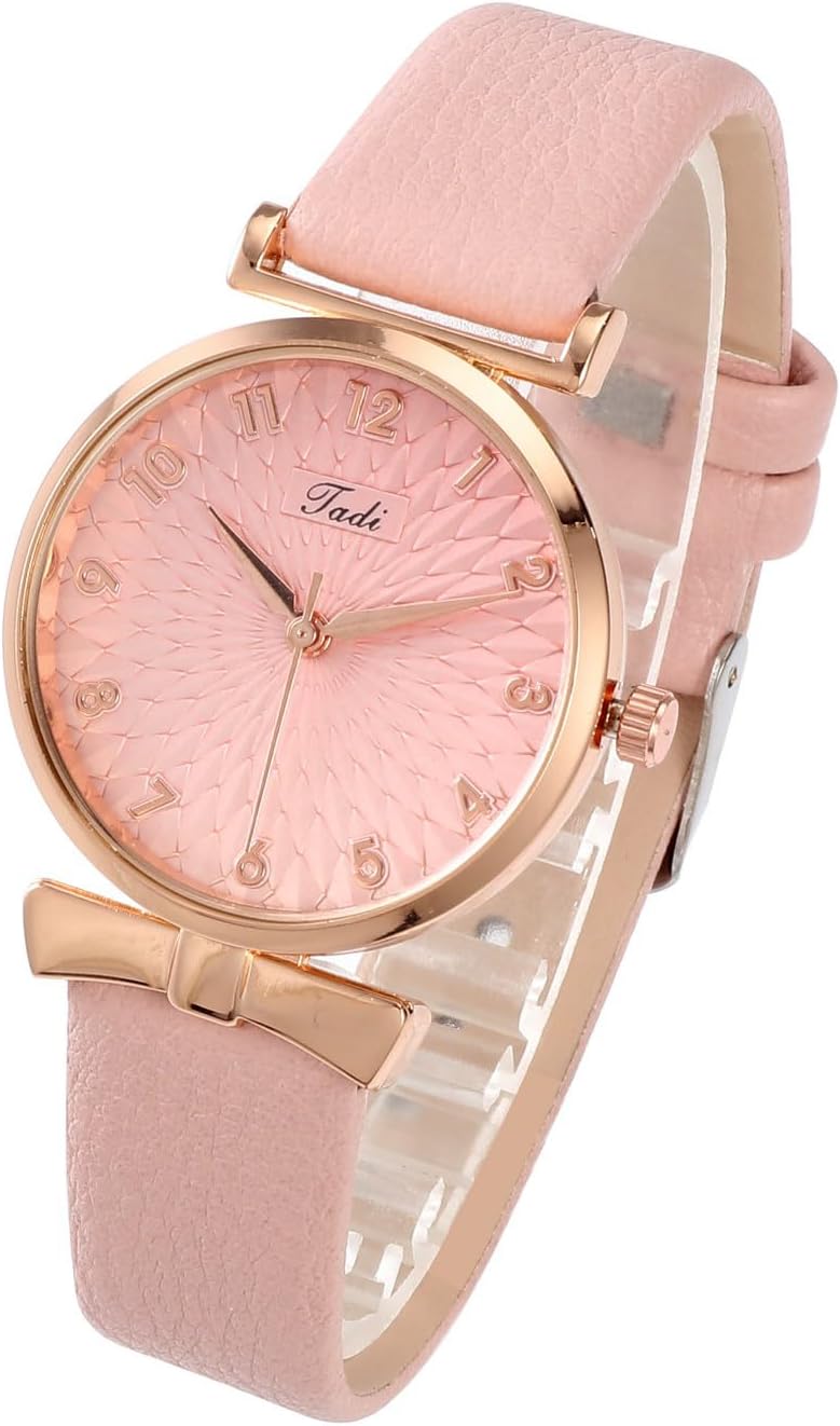 Top Plaza Ladies Classic Leather Analog Quartz Watch | Women Easy Read Arabic Numerals Watches Casual Dress Wrist Watch,Rose Gold Case