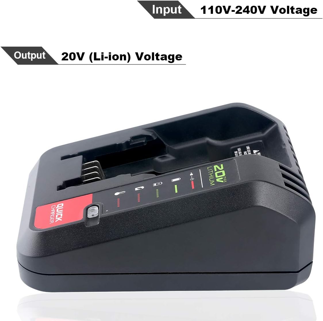 Lasica 20V Max Charger Compatible with Black & Decker 20v Battery and Compatible with Porter-Cable 20v Battery LBXR20 LBXR2020 PCC681L PCC685L