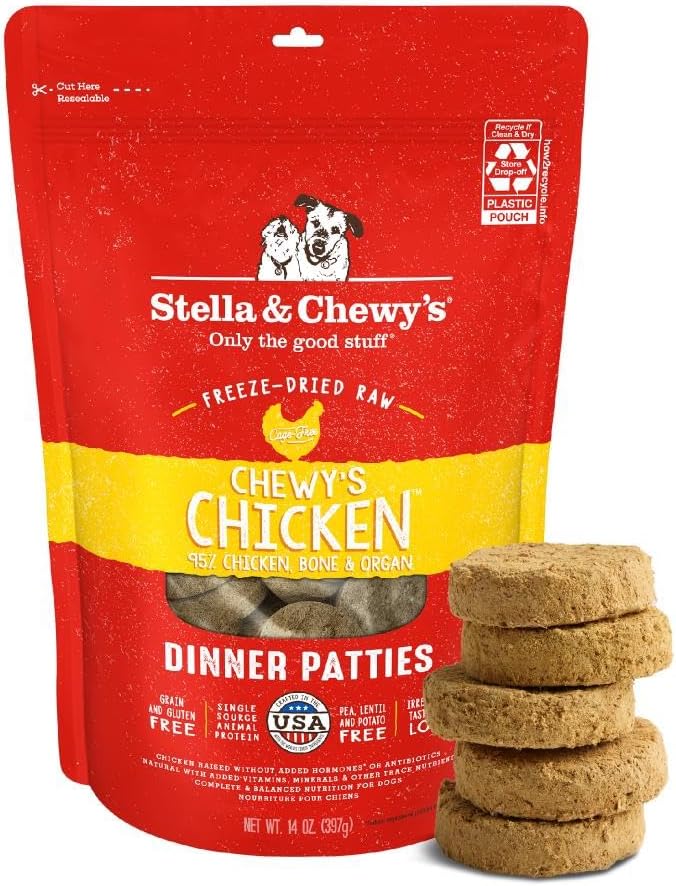 Stella & Chewy’s Freeze Dried Raw Dinner Patties – Grain Free Dog Food, Protein Rich Stella’s Super Beef Recipe – 5.5 oz