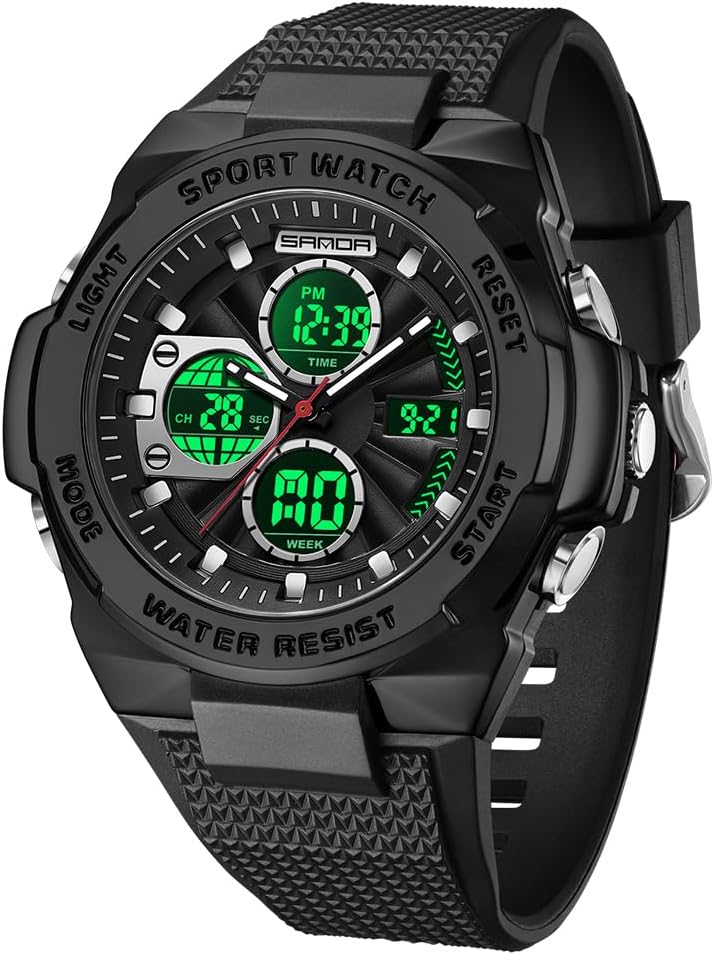 FANMIS Men's Digital Sport Watch Military LED Alarm Waterproof Quartz Watch | Tactical Outdoor Sport Watch Multi Function Led Display Alarm Stopwatch Date Quartz Rugged Style Daily Water Resistance