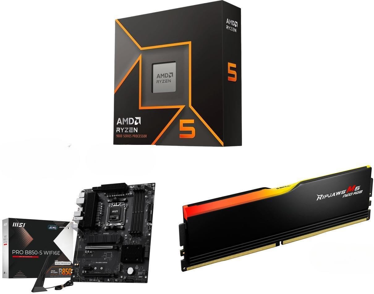 NEWEGG Motherboard CPU Memory Combo - B550M Micro ATX Motherboard Bundle with Ryzen 5 5500 6-Core 3.6 GHz CPU and 16GB (2 x 8GB) 288-Pin PC RAM DDR4 3600 Desktop Memory