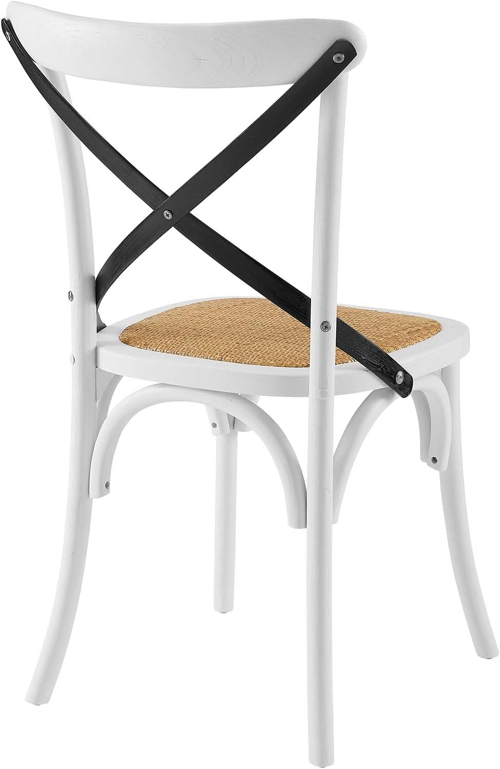 Modway Gear Rustic Modern Farmhouse Elm Wood Rattan Dining Chair in Gray