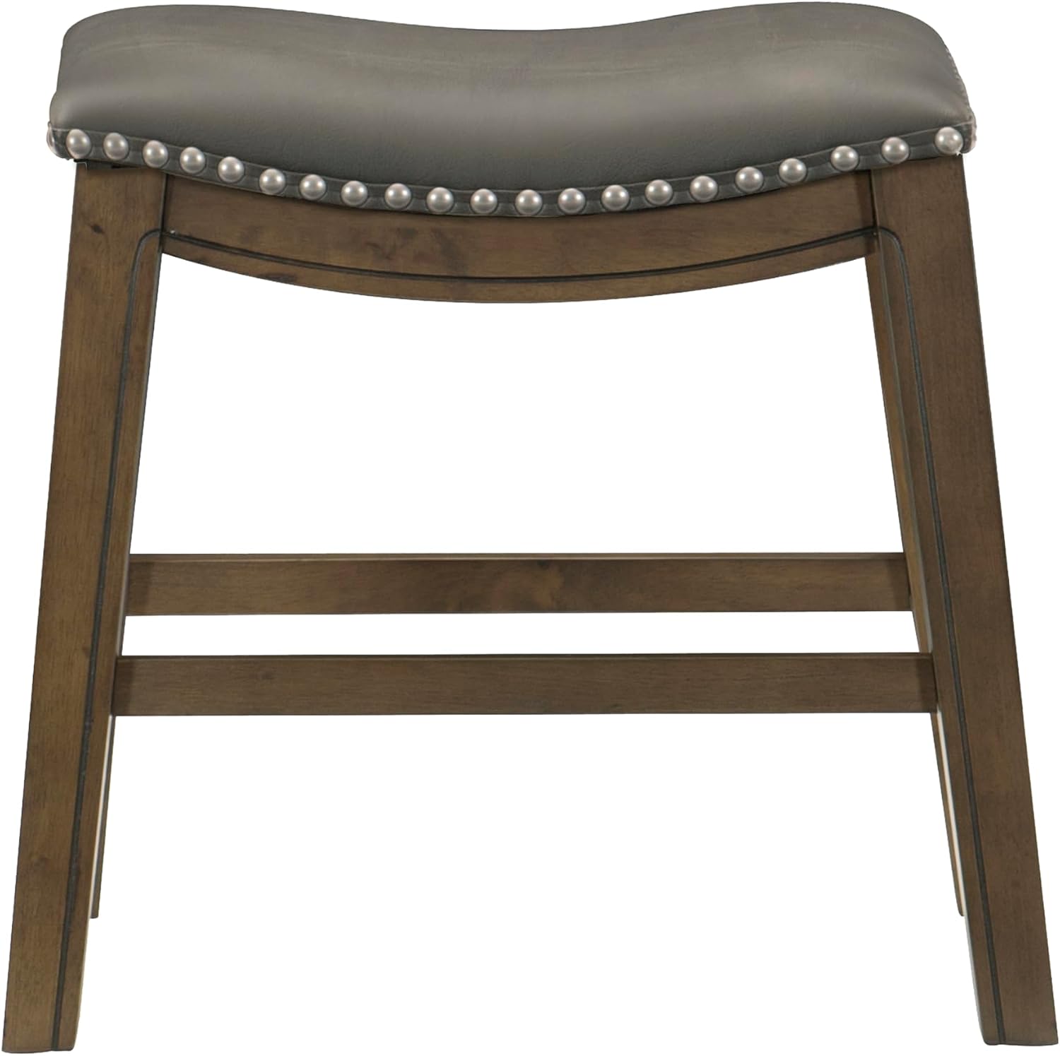 Lexicon Ordway Solid Wood Counter Height Stool - Saddle Kitchen Stool Counter Height Stools for Dining, Armless Chair Seating Options, Perfect for Casual Entertaining Spaces, 25" SH, Black