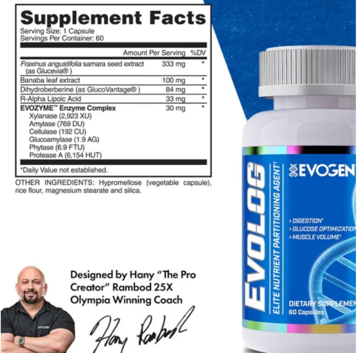 Evogen Evolog Glucose Disposal Agent | Nutrient Partitioning | 60 Capsules | Glucevia