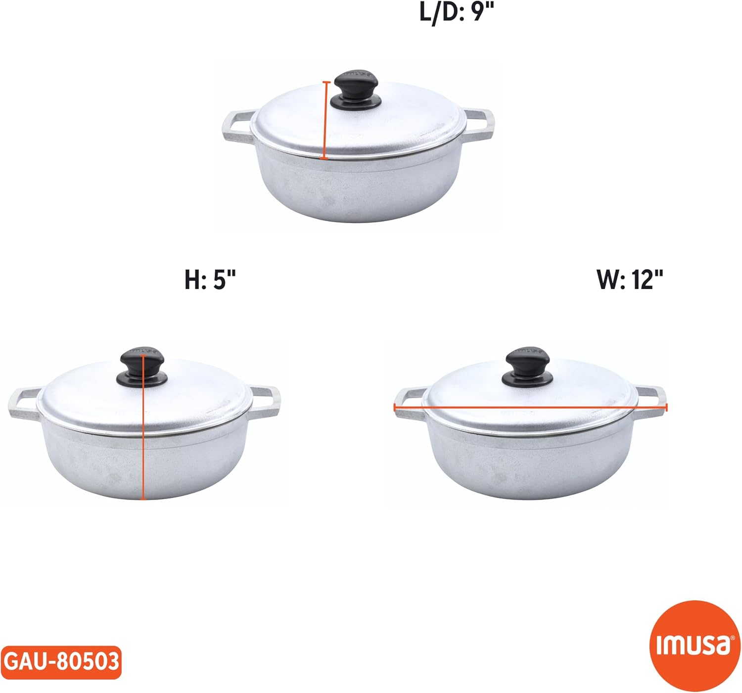 IMUSA USA 11.6Qt Jumbo Traditional Colombian Caldero, 11.6 Quart, Silver | Nonstick Finish, Glass Lid with Easy-Grip Handles, Ideal for Rice and Stews, Great for Family Meals