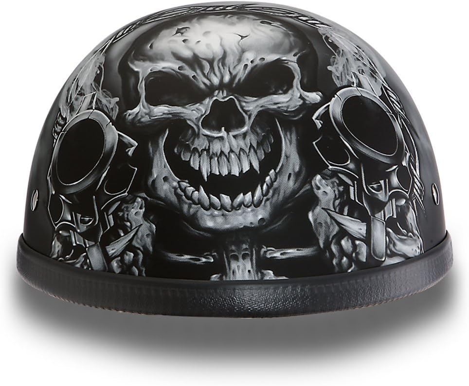 Daytona Helmets Graphics Bicycle Helmets for Men - Novelty Half Helmet with Breathable Liner - Retro Skull Cap – Eagle Headgear with Head Wrap