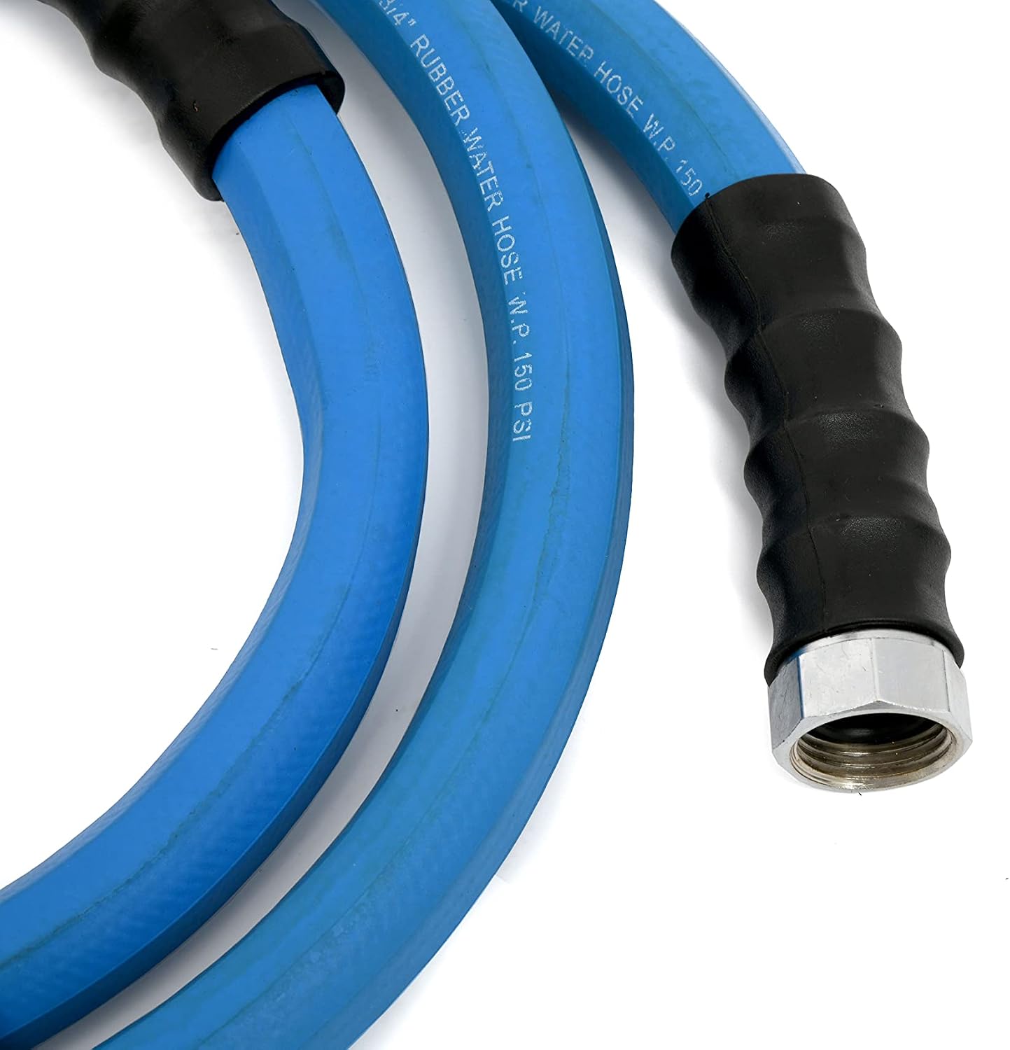 AG-LITE BSAL5825 5/8" x 25' Hot/Cold Water Rubber Garden Hose, 100% Rubber, Ultra-Light, Super Strong, 500 PSI, 50F to 190F Degrees, High Strength Polyester Braided