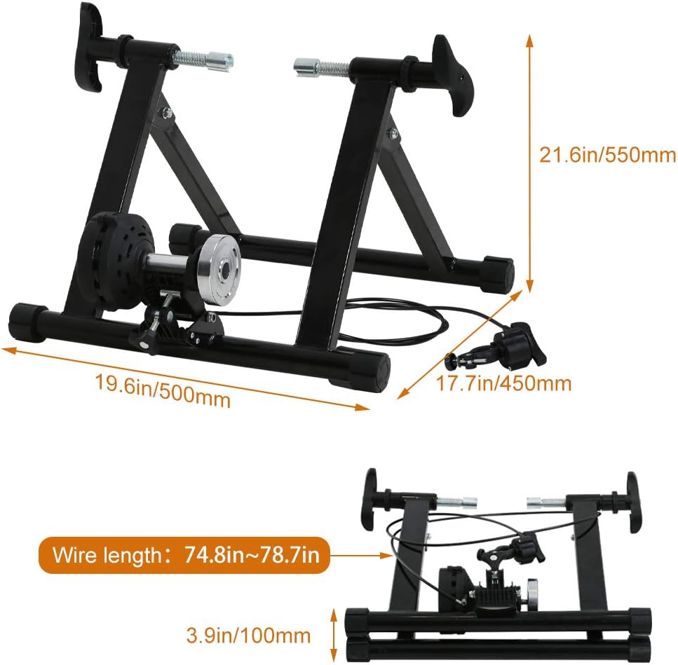 Bike Trainer Stand for Indoor Riding, Bicycle Exercise Training Stand with Magnetic Flywheel, Noise Reduction