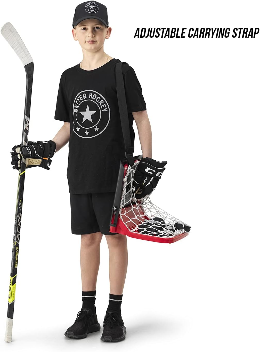 Better Hockey Extreme Hockey Puck Catcher – Premium Mini Net for Passing & Shooting Practice – Spring-Loaded, Collapsible