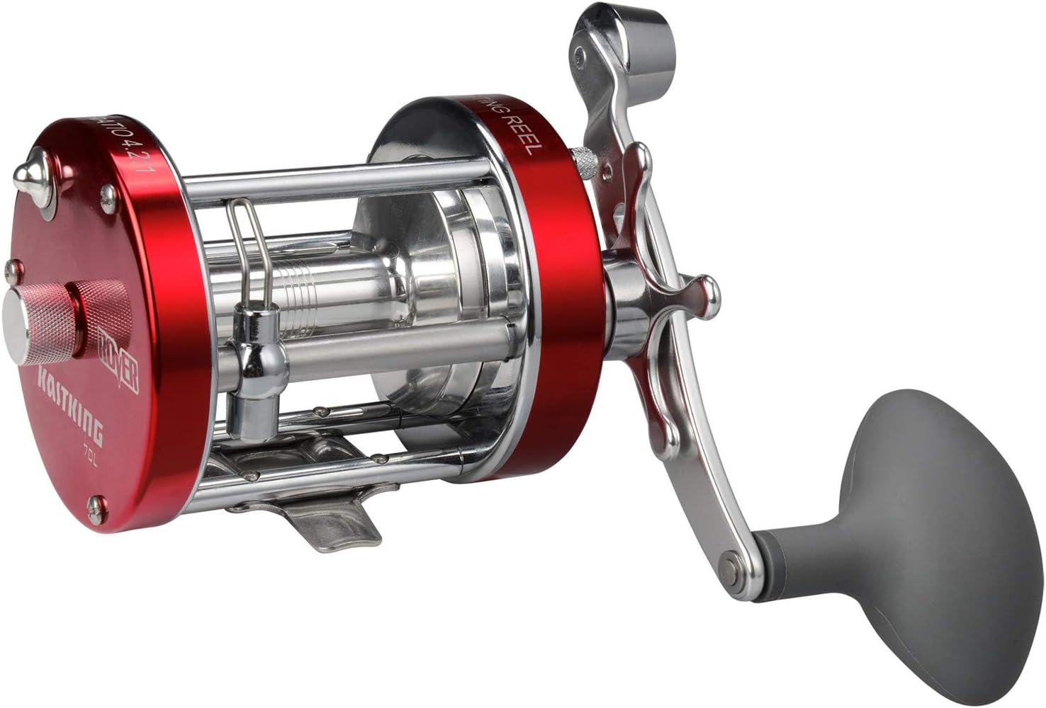 KastKing Rover Round Baitcasting Fishing Reels, Perfect Reel for Catfish | Max Drag: 30 lb, 4+1 BB, 22.8 oz, Reinforced Metal Body, Carbon Fiber Drag System, Oversized Non-Slip TPE Grips