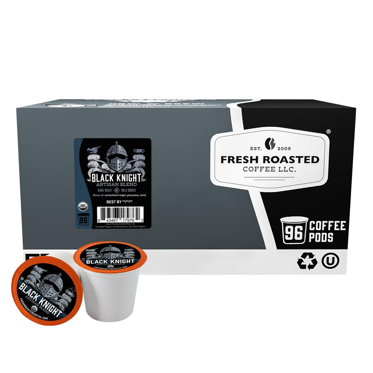 Fresh Roasted Coffee, Organic Colombian K-Cup Pods for Keurig Brewers, Medium Roast, USDA Organic, Kosher, 24 Count (Pack of 3)